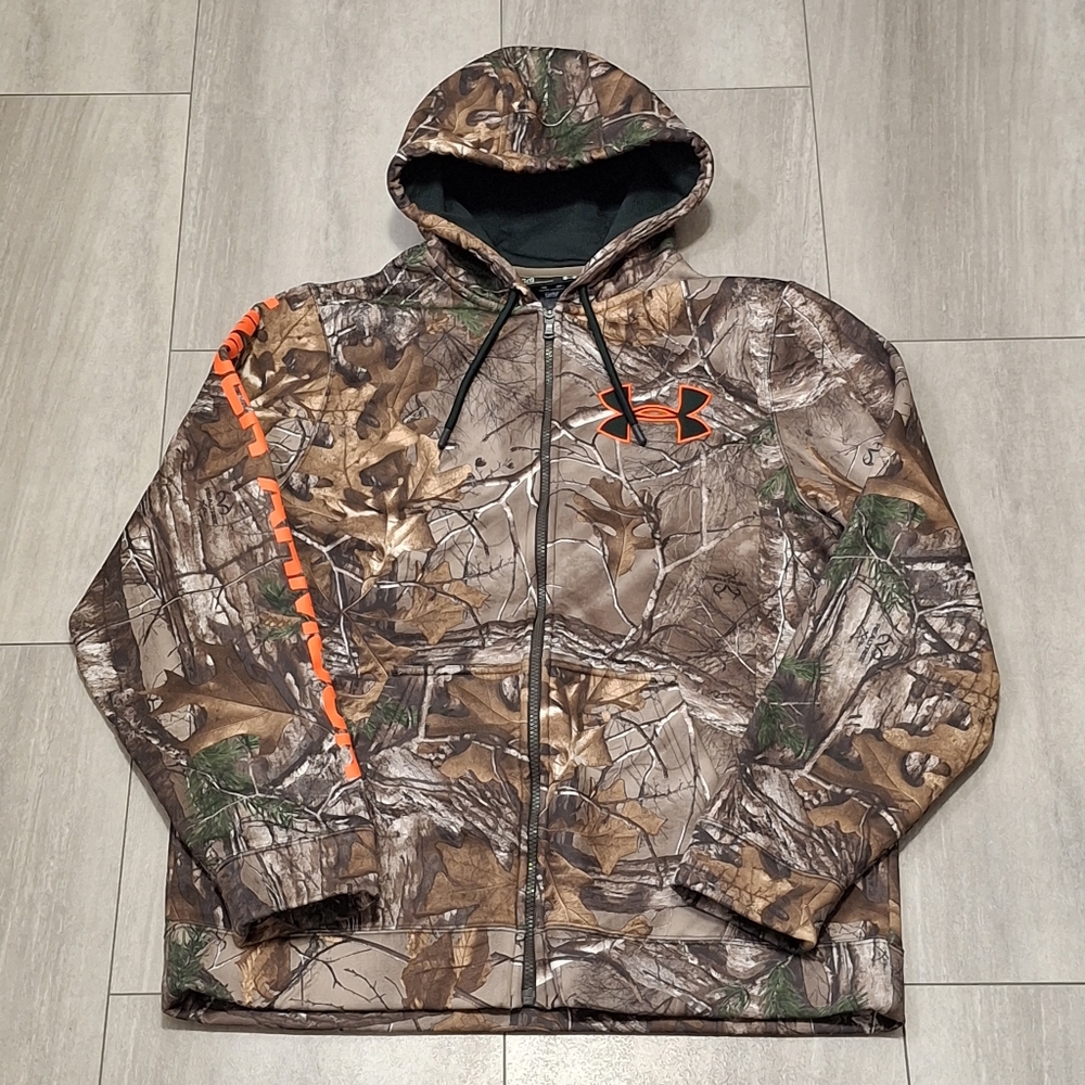 Under Armour Hoodie Mens L Realtree Camo Fleece Pullover Sweatshirt Hunting